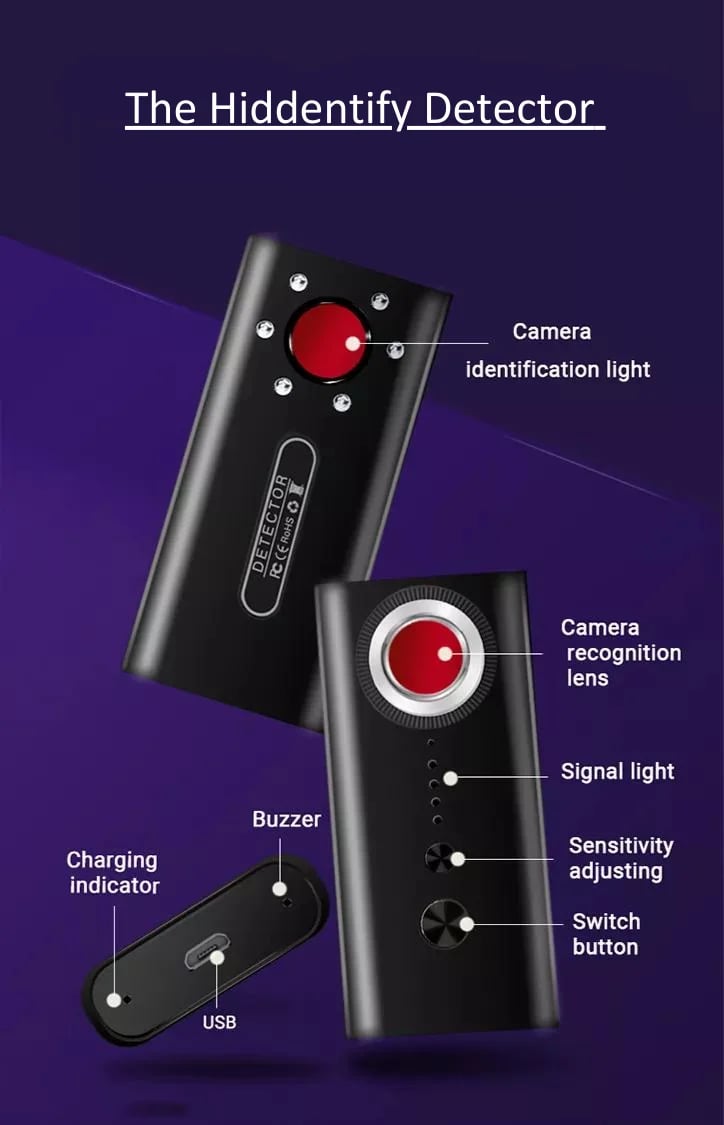 Hiddentify® Hidden Camera and GPS Tracker Detector